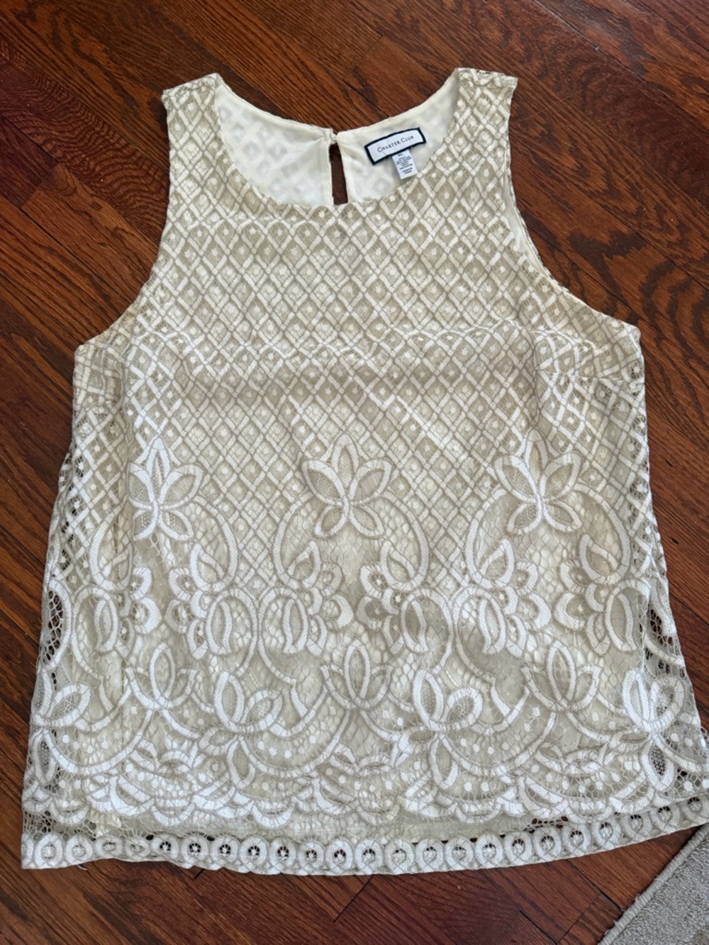 Charter Club Cream Lace Sleeveless Camisole